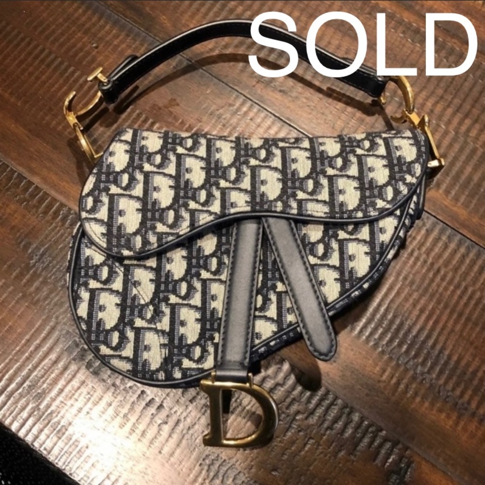 🛑SOLD🛑 Authentic Christian Dior Monogram Mini Blue Saddle Bag - Picture 1 of 8